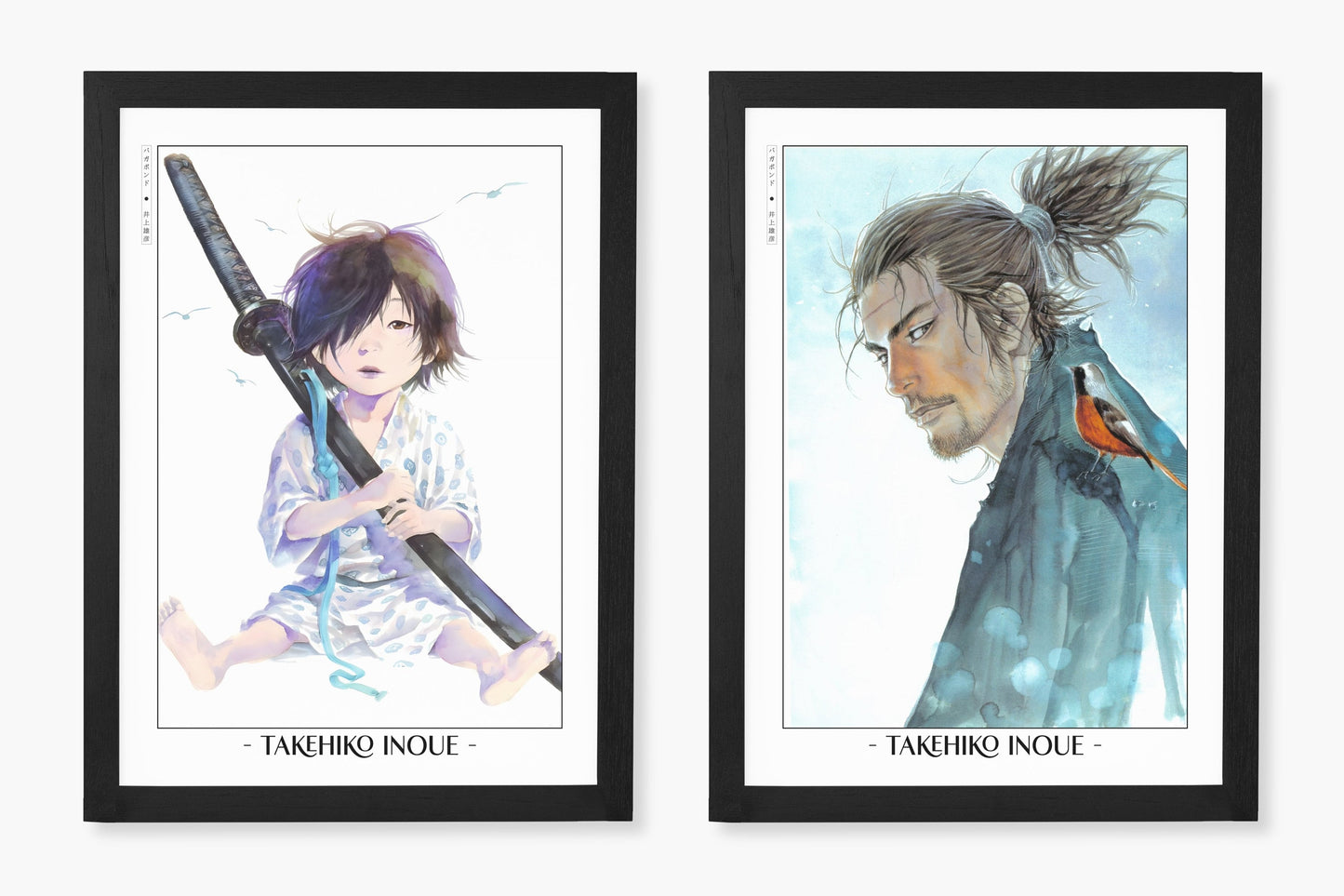 Add style to your space with the Set of 2 Vagabond Manga Wall Art. Featuring iconic characters like Miyamoto Musashi and Sasaki Kojiro, perfect for any room.