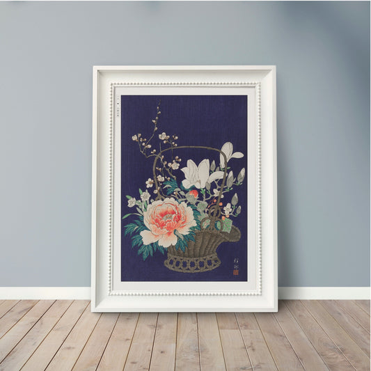 Enhance your home with Ohara Koson's floral Ukiyo-e prints, showcasing the beauty of nature and the rich tradition of Japanese artistry.