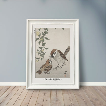 Elevate your decor with Ohara Koson's bird art prints, showcasing the grace of nature and the timeless charm of traditional Japanese Ukiyo-e craftsmanship.