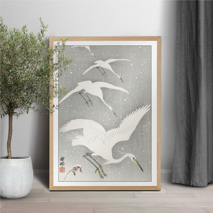 Ohara Koson's bird art prints capture the elegance of nature with intricate details and vibrant colors, adding a touch of Japanese artistry to your home