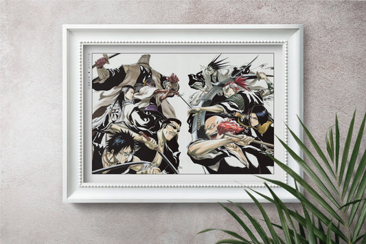 Explore the world of soul reapers and hollow battles with our striking anime wall art, capturing the intense action and emotions from this iconic manga series.