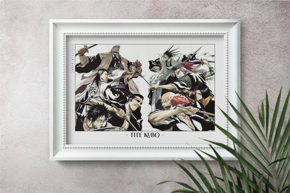 Celebrate Tite Kubo's masterful storytelling with this anime wall art, showcasing the world of Soul Reapers and its unforgettable characters.