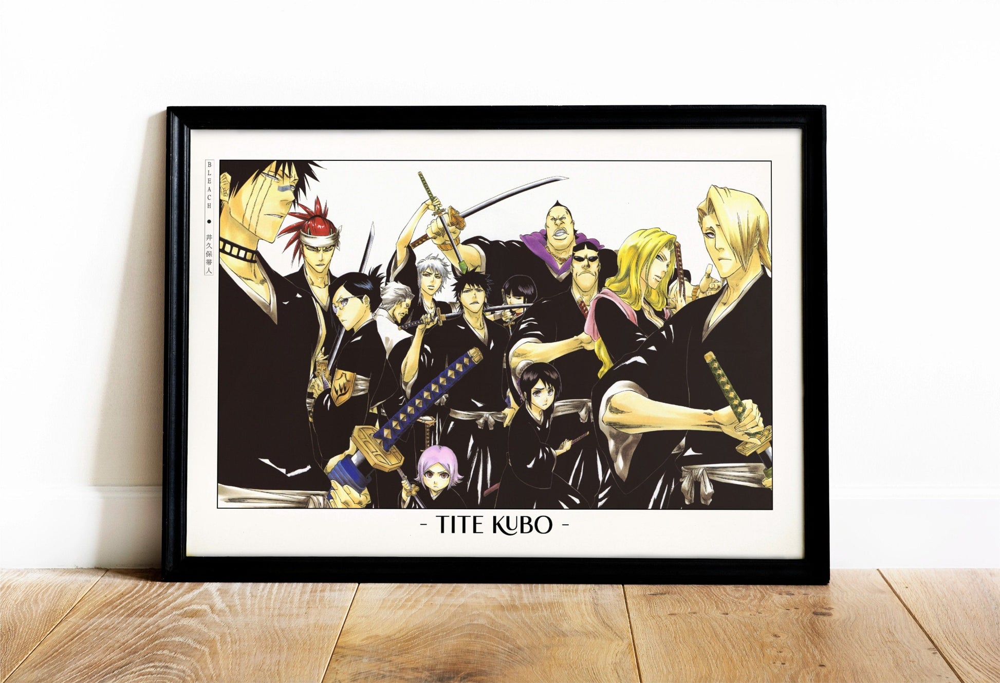 Celebrate Tite Kubo's masterful storytelling with this anime wall art, showcasing the world of Soul Reapers and its unforgettable characters.