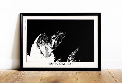 Honor Kentaro MiuraÕs legacy with this Berserk manga art print. Bring the intensity and intricate artistry of his work into your home with this striking print.