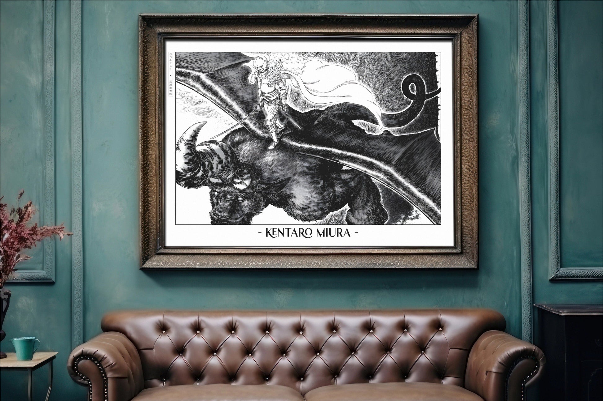 Honor Kentaro MiuraÕs legacy with this Berserk manga art print. Bring the intensity and intricate artistry of his work into your home with this striking print.