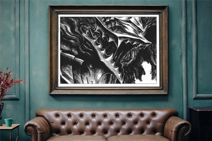 Transform your space with this Berserk manga poster. Immerse yourself in Miura's iconic art and dark storytelling for a powerful, gothic statement piece.