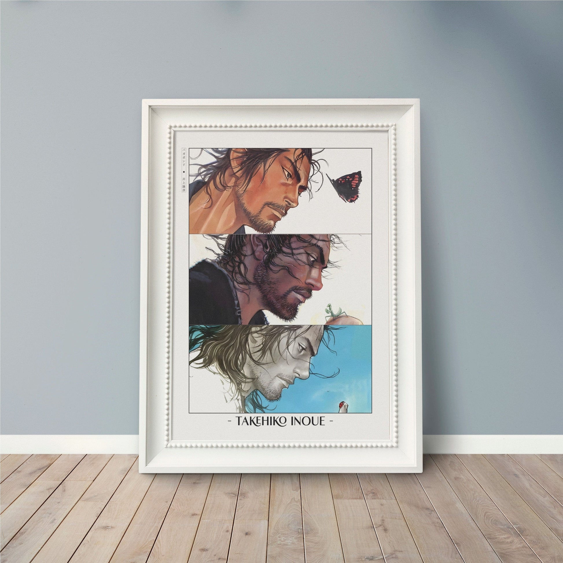 Explore Vagabond manga wall art by Takehiko Inoue. High-quality prints featuring legendary characters like Miyamoto Musashi and Sasaki Kojiro.