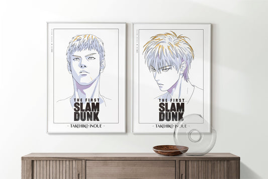 Transform your space with the Set of 2 Slam Dunk Manga Art Prints, featuring dynamic artwork that captures the energy and passion of basketball in every scene.