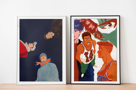 Transform your space with the Set of 2 Slam Dunk Manga Art Prints, featuring dynamic artwork that captures the energy and passion of basketball in every scene.