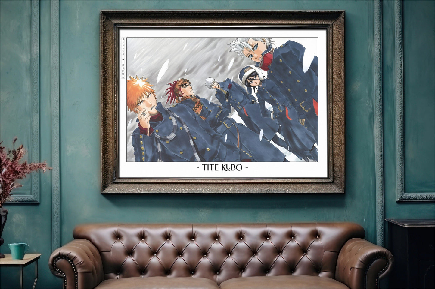 Celebrate Tite Kubo's masterful storytelling with this anime wall art, showcasing the world of Soul Reapers and its unforgettable characters.