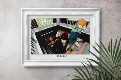 Celebrate Tite Kubo's masterful storytelling with this anime wall art, showcasing the world of Soul Reapers and its unforgettable characters.