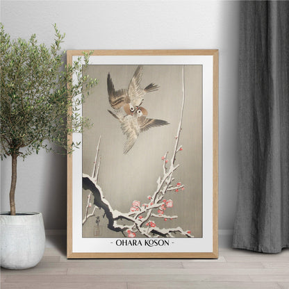 Elevate your decor with Ohara Koson's bird art prints, showcasing the grace of nature and the timeless charm of traditional Japanese Ukiyo-e craftsmanship.