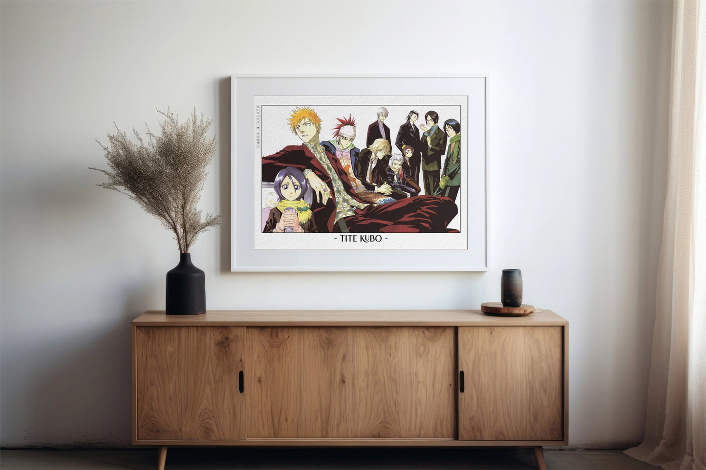 Celebrate Tite Kubo's masterful storytelling with this anime wall art, showcasing the world of Soul Reapers and its unforgettable characters.