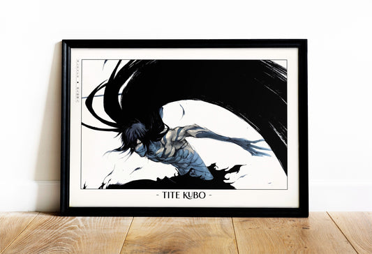 Celebrate Tite Kubo's masterful storytelling with this anime wall art, showcasing the world of Soul Reapers and its unforgettable characters.