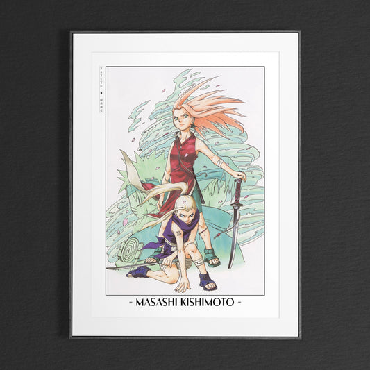 Experience the vibrant world of ninjas with this stunning manga wall art, showcasing the artistry of Masashi Kishimoto. Purchase online with Eastern Archivals.