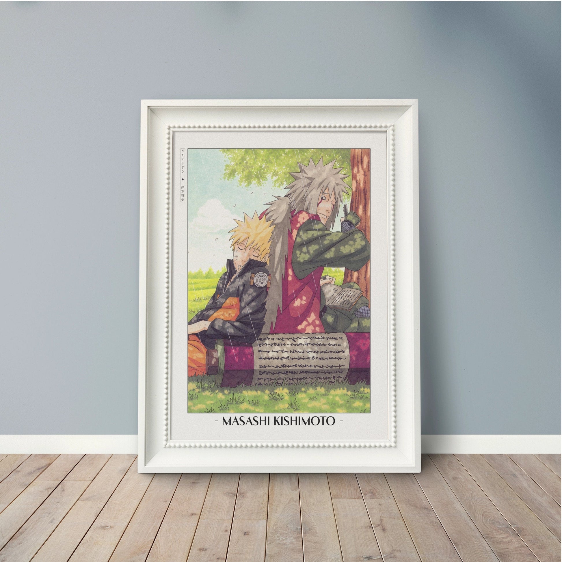 Experience the vibrant world of ninjas with this stunning manga wall art, showcasing the artistry of Masashi Kishimoto. Purchase online with Eastern Archivals.