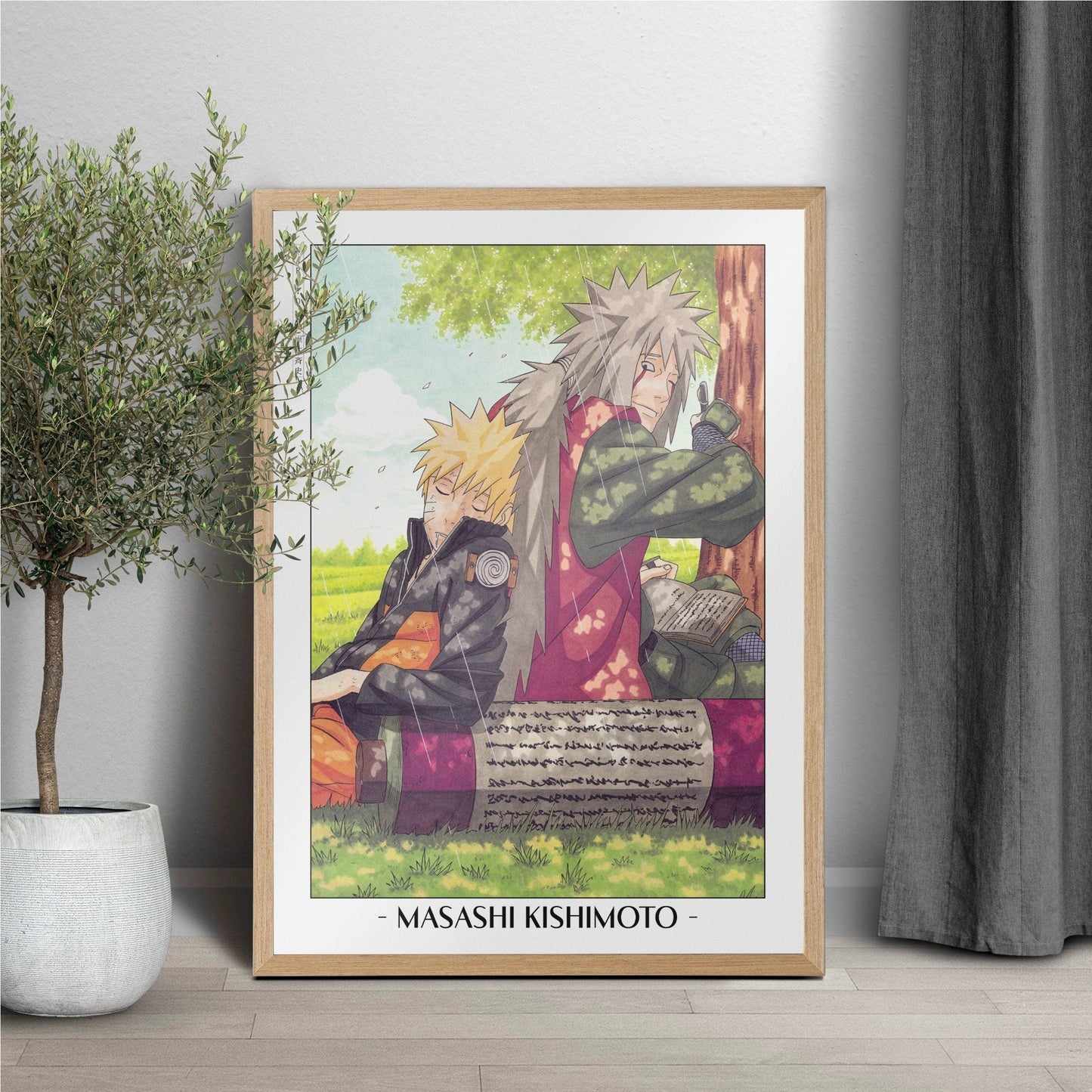 Experience the vibrant world of ninjas with this stunning manga wall art, showcasing the artistry of Masashi Kishimoto. Purchase online with Eastern Archivals.