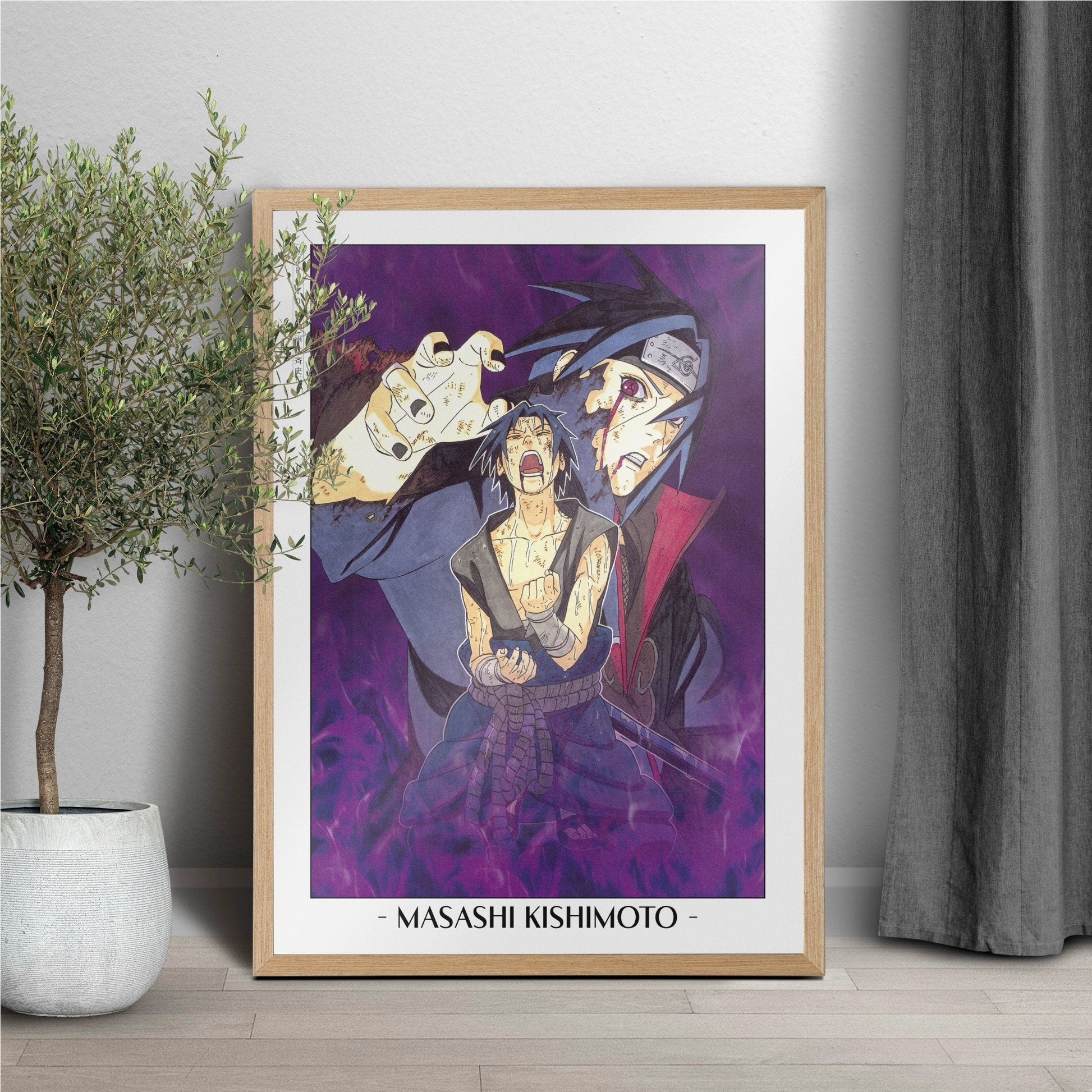 Experience the vibrant world of ninjas with this stunning manga wall art, showcasing the artistry of Masashi Kishimoto. Purchase online with Eastern Archivals.