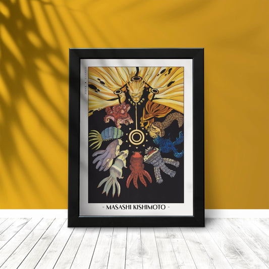 Experience the vibrant world of ninjas with this stunning manga wall art, showcasing the artistry of Masashi Kishimoto. Purchase online with Eastern Archivals.