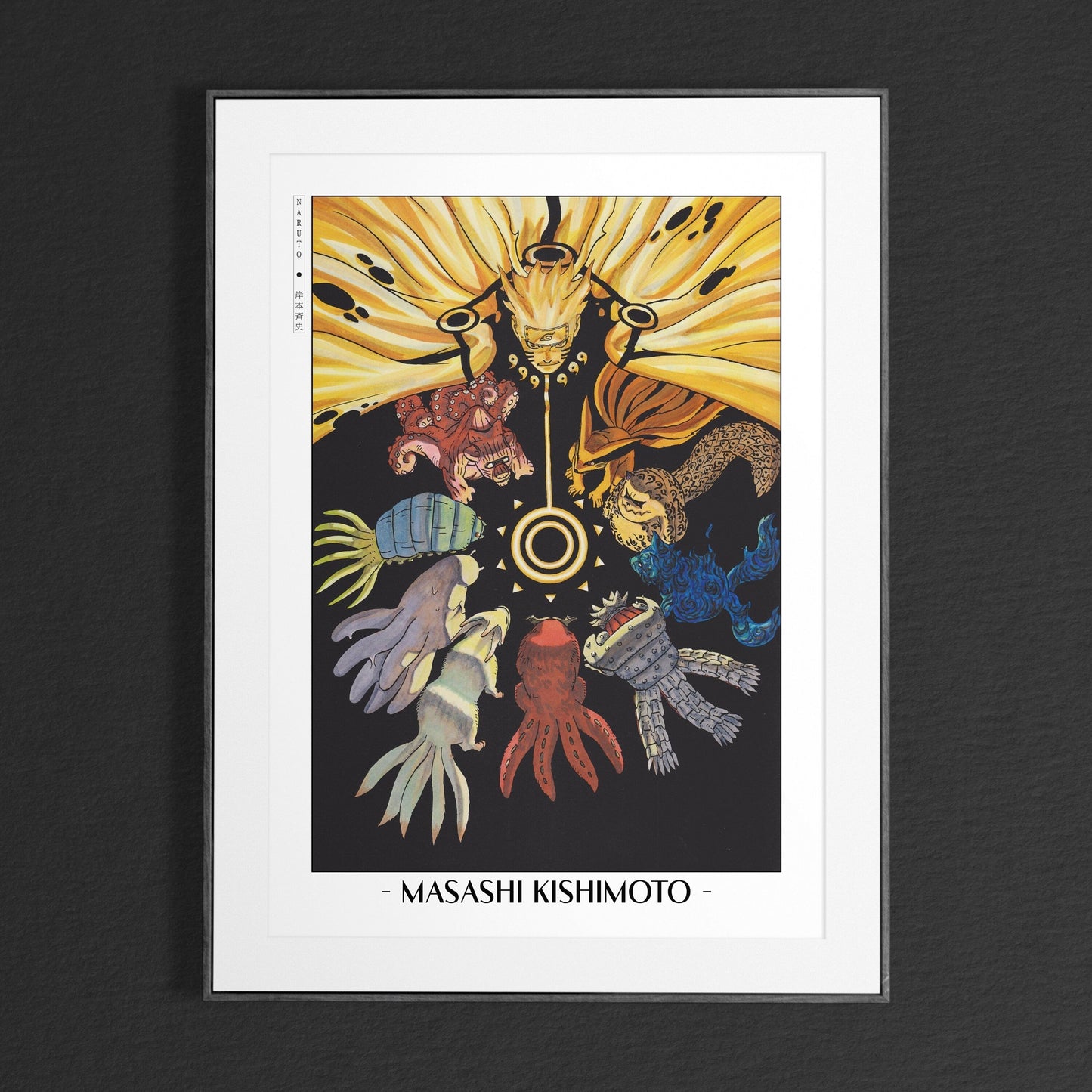 Experience the vibrant world of ninjas with this stunning manga wall art, showcasing the artistry of Masashi Kishimoto. Purchase online with Eastern Archivals.