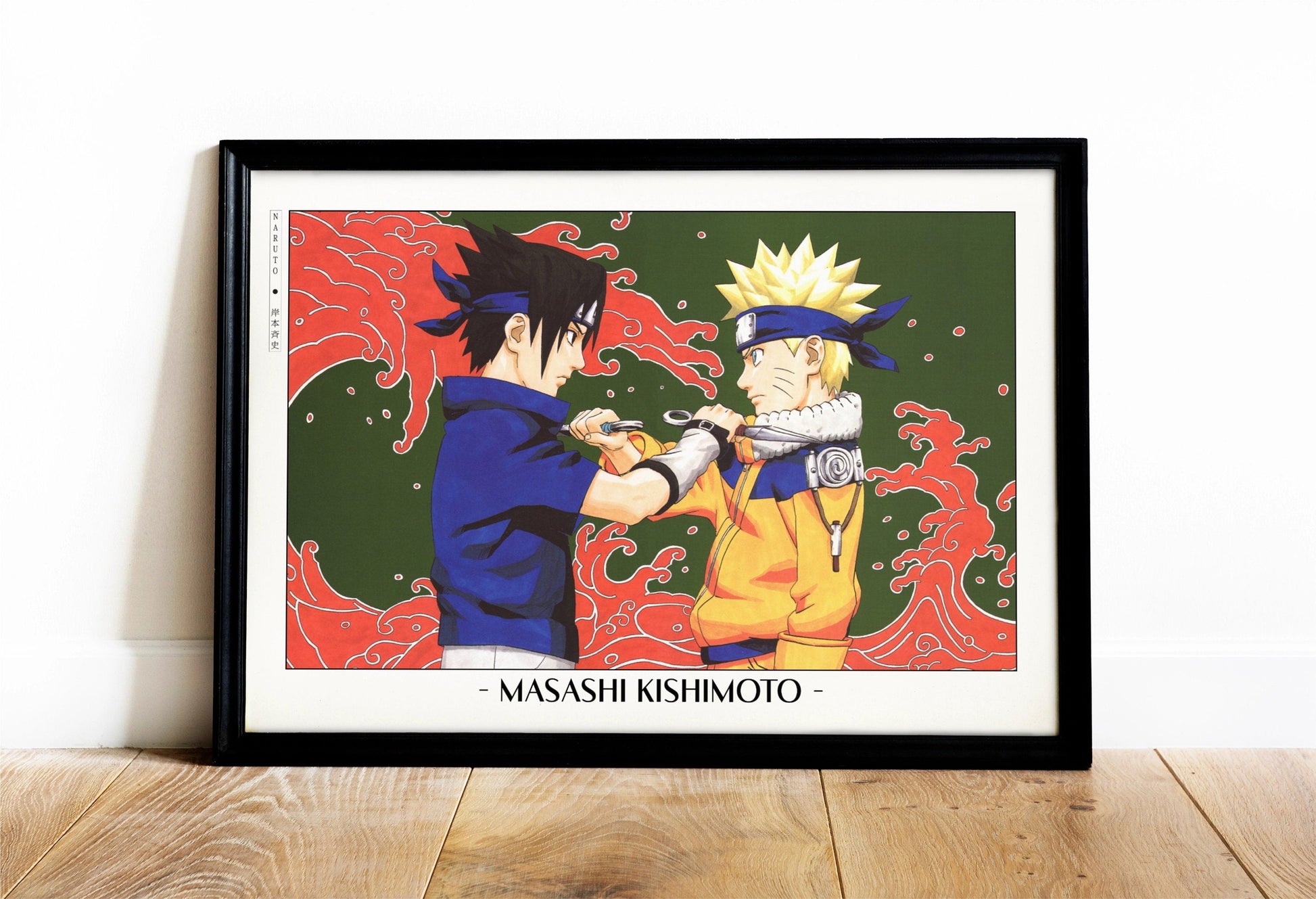 Experience the vibrant world of ninjas with this stunning manga wall art, showcasing the artistry of Masashi Kishimoto. Purchase online with Eastern Archivals.