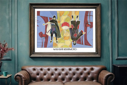 Experience the vibrant world of ninjas with this stunning manga wall art, showcasing the artistry of Masashi Kishimoto. Purchase online with Eastern Archivals.