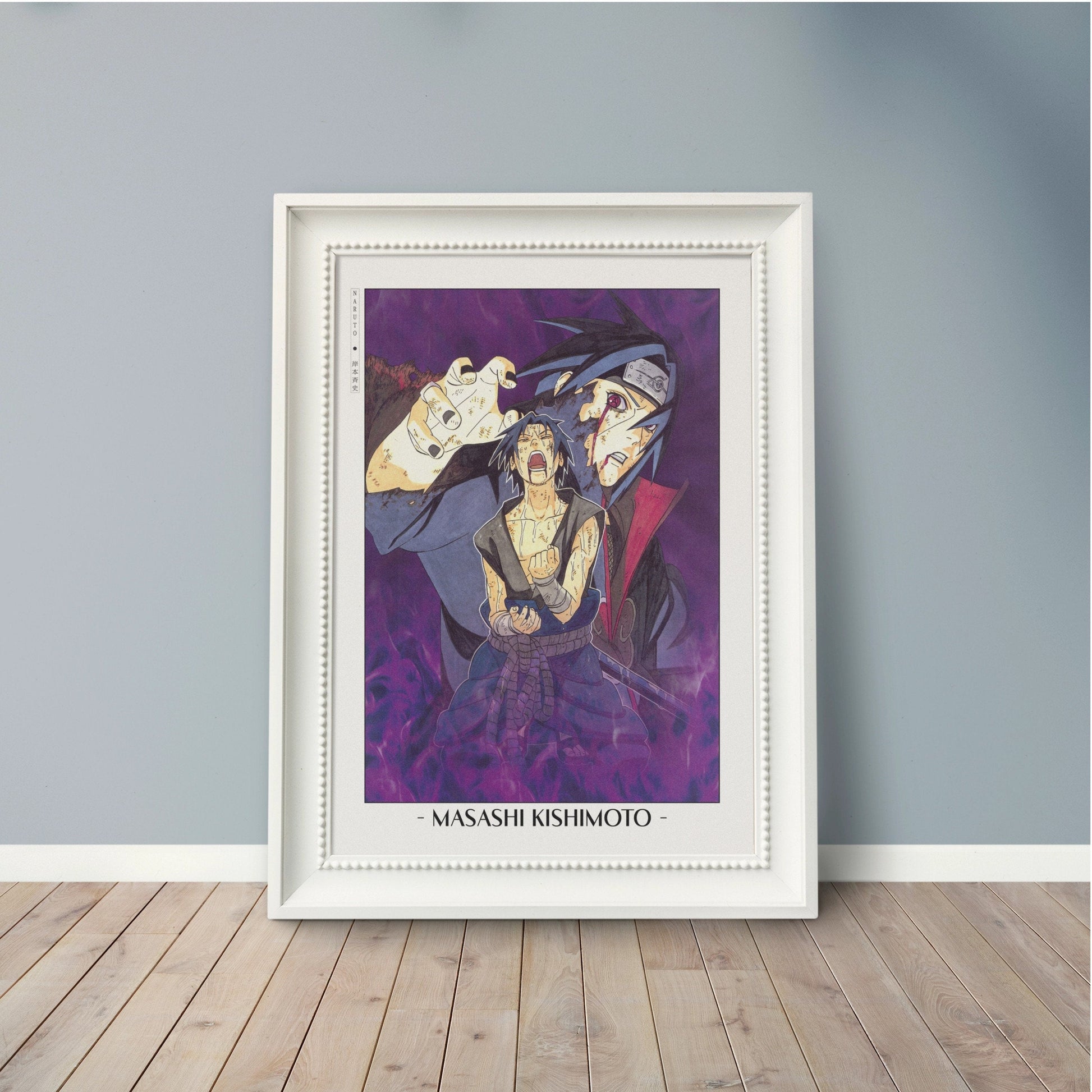 Experience the vibrant world of ninjas with this stunning manga wall art, showcasing the artistry of Masashi Kishimoto. Purchase online with Eastern Archivals.