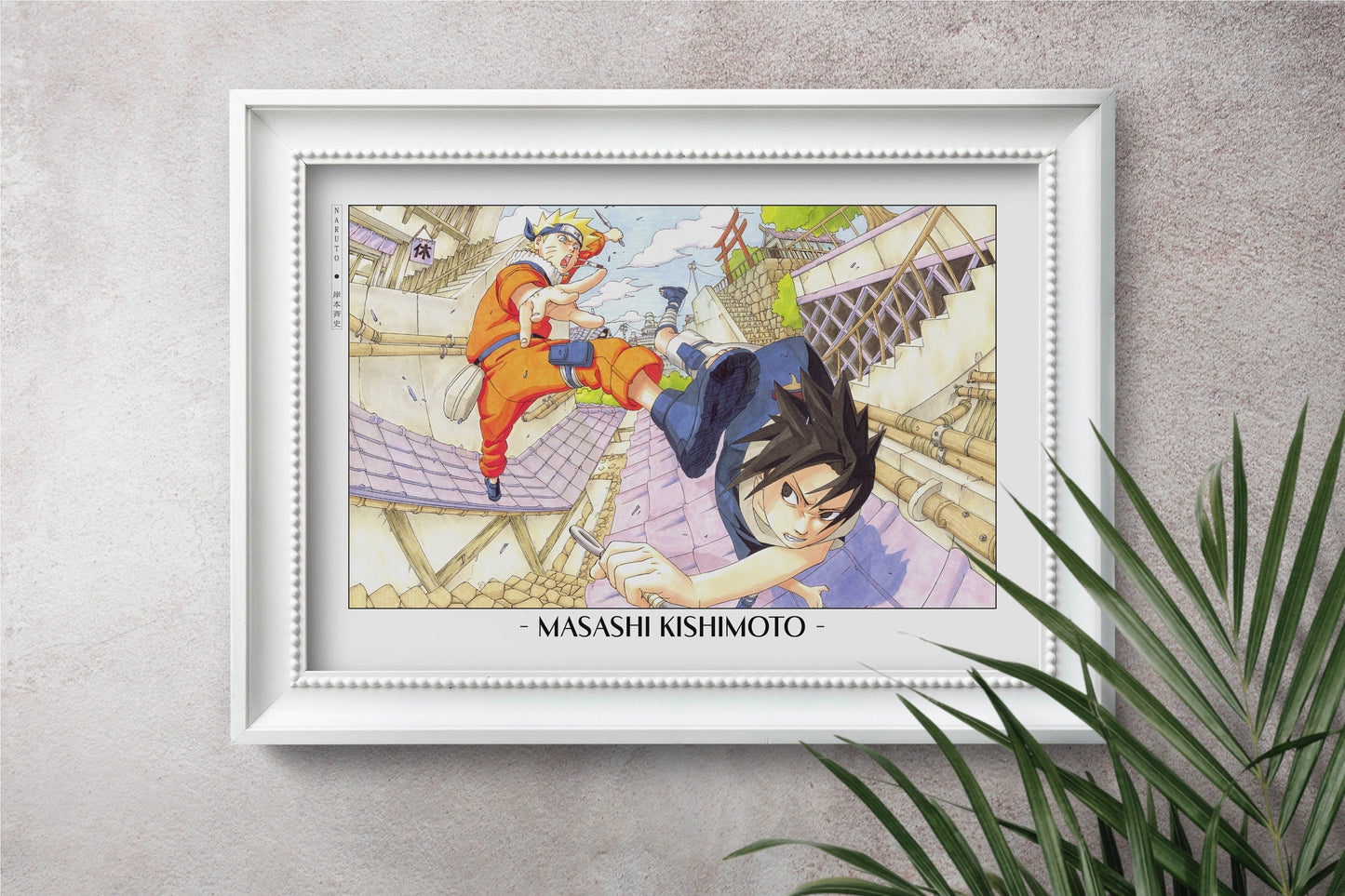 Experience the vibrant world of ninjas with this stunning manga wall art, showcasing the artistry of Masashi Kishimoto. Purchase online with Eastern Archivals.