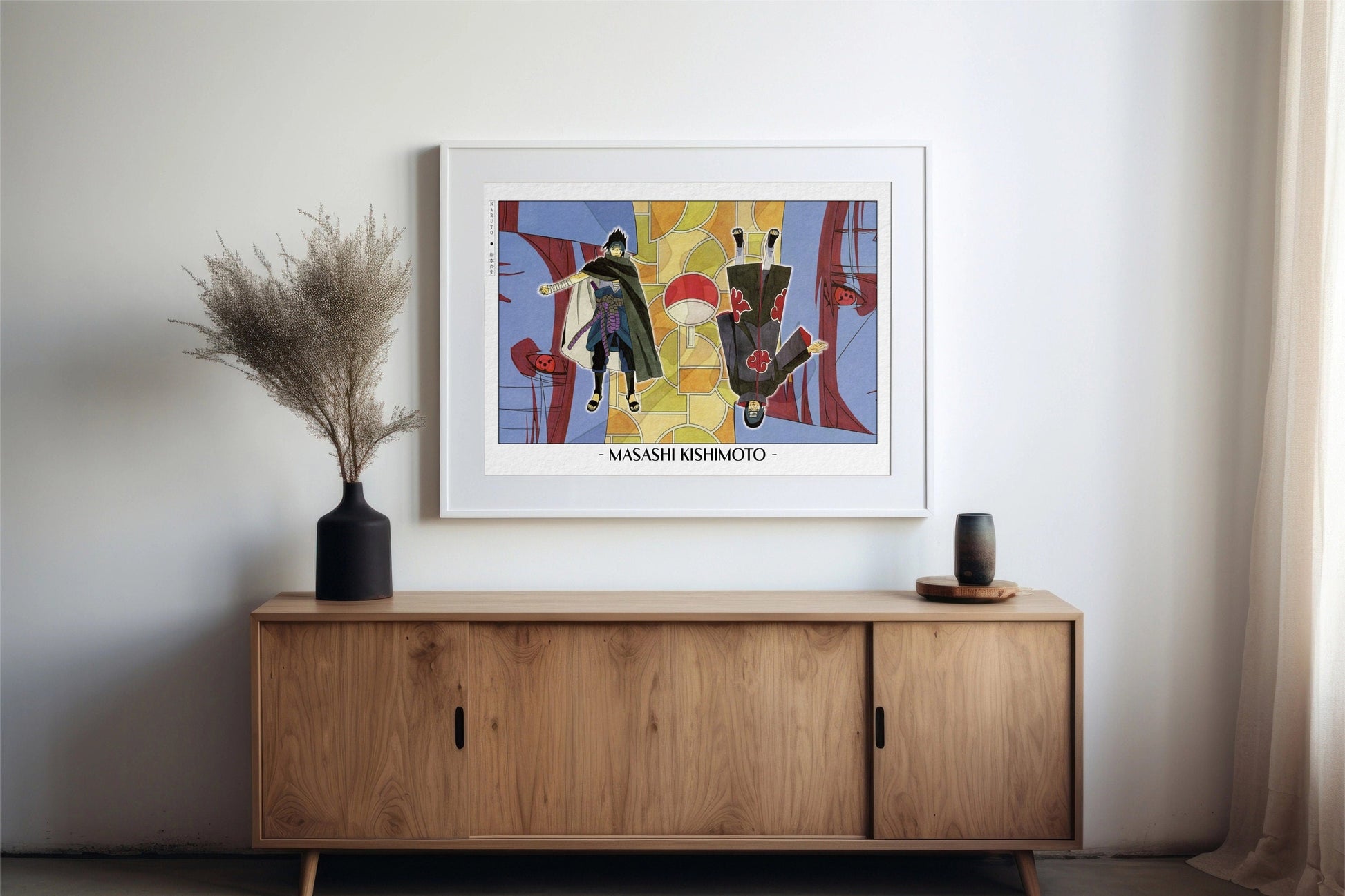 Experience the vibrant world of ninjas with this stunning manga wall art, showcasing the artistry of Masashi Kishimoto. Purchase online with Eastern Archivals.