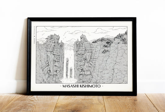 Experience the vibrant world of ninjas with this stunning manga wall art, showcasing the artistry of Masashi Kishimoto. Purchase online with Eastern Archivals.