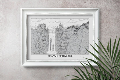 Experience the vibrant world of ninjas with this stunning manga wall art, showcasing the artistry of Masashi Kishimoto. Purchase online with Eastern Archivals.