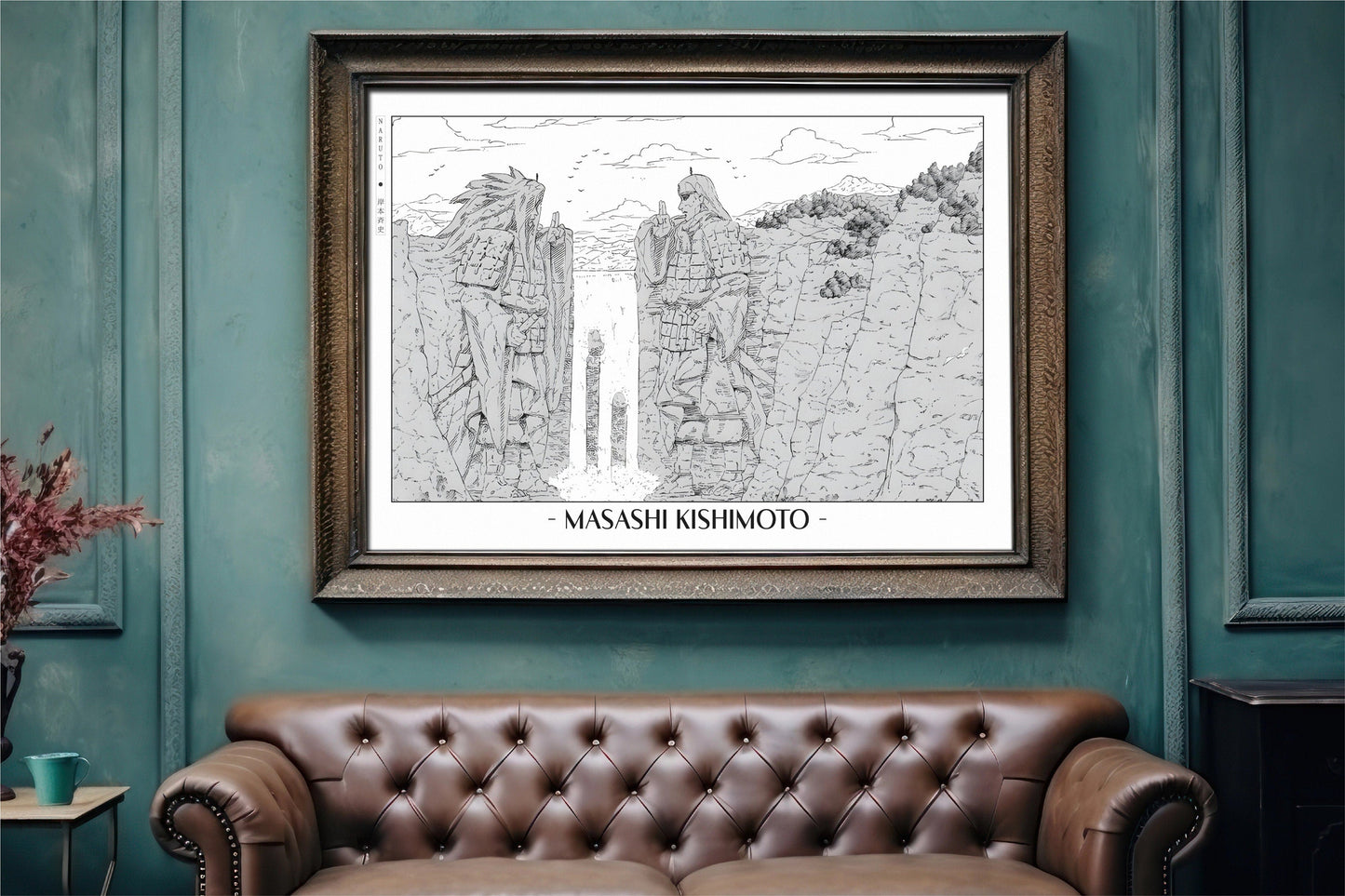 Experience the vibrant world of ninjas with this stunning manga wall art, showcasing the artistry of Masashi Kishimoto. Purchase online with Eastern Archivals.