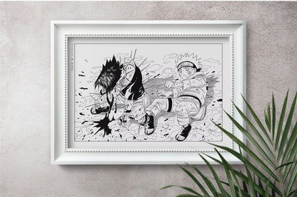 Explore the world of ninjas with dynamic manga wall art, capturing epic moments from the world of shinobi. Perfect for any manga lover's collection.