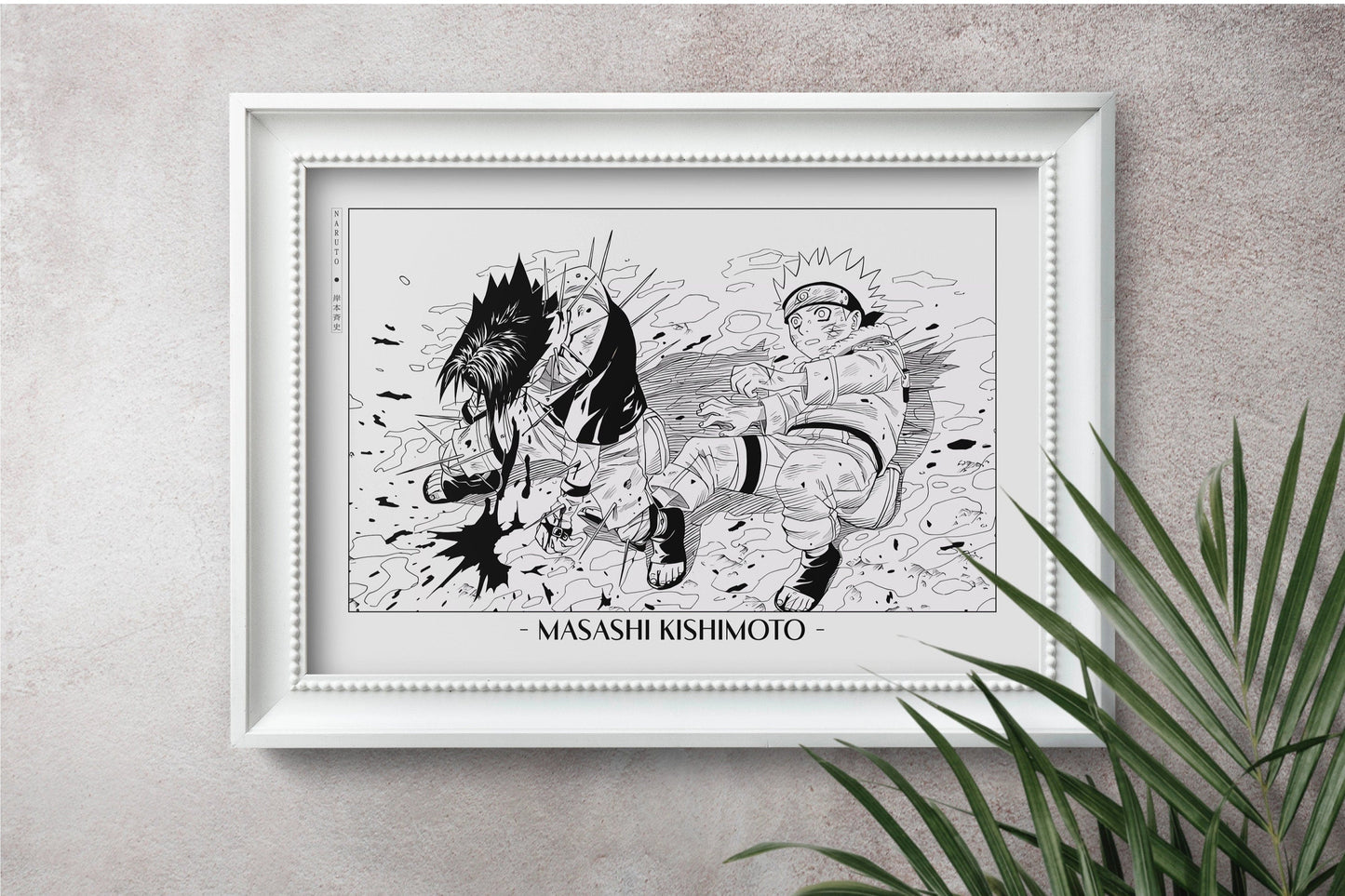 Experience the vibrant world of ninjas with this stunning manga wall art, showcasing the artistry of Masashi Kishimoto. Purchase online with Eastern Archivals.