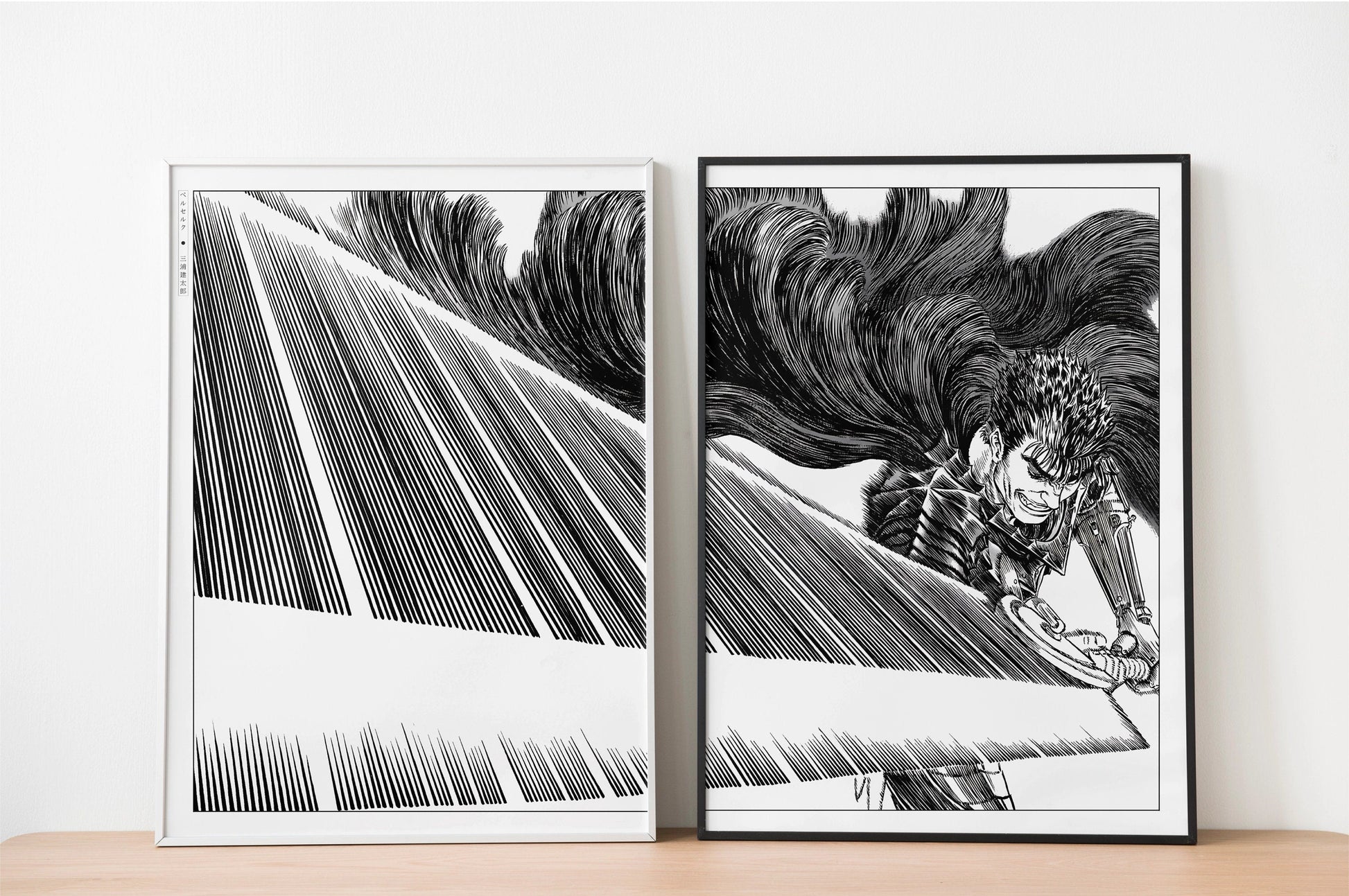 Explore Berserk manga posters, featuring Kentaro Miura's intricate artwork and dark, gothic aesthetics. Perfect wall art for fans of this iconic series.