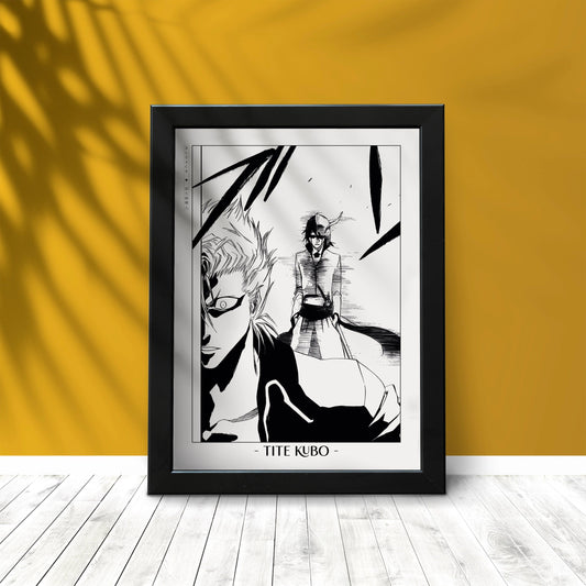 Celebrate Tite Kubo's masterful storytelling with this anime wall art, showcasing the world of Soul Reapers and its unforgettable characters.