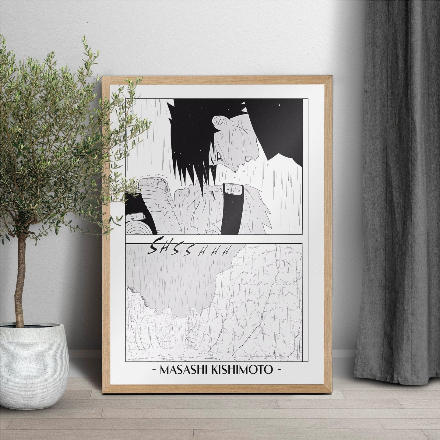 Experience the vibrant world of ninjas with this stunning manga wall art, showcasing the artistry of Masashi Kishimoto. Purchase online with Eastern Archivals.