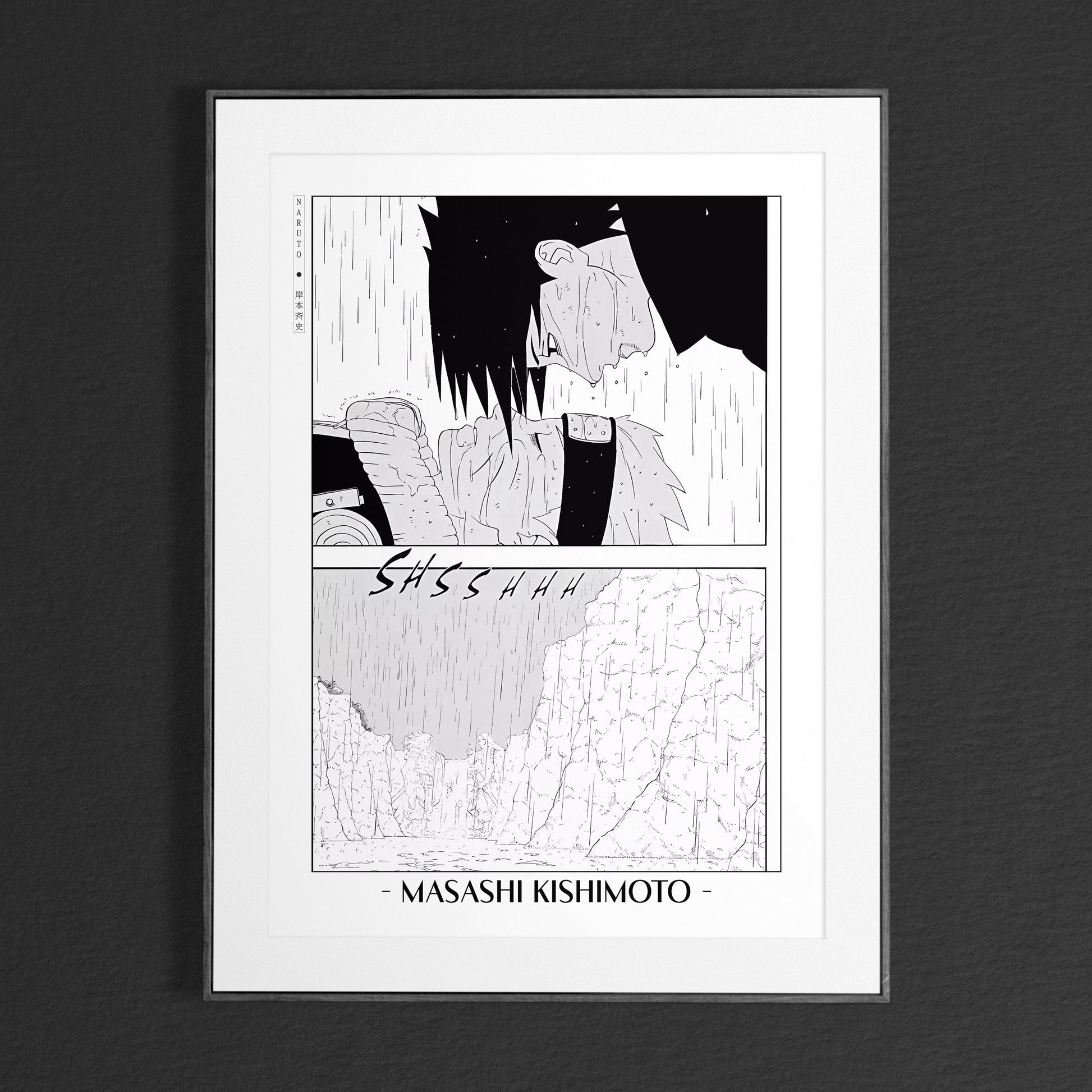 Experience the vibrant world of ninjas with this stunning manga wall art, showcasing the artistry of Masashi Kishimoto. Purchase online with Eastern Archivals.