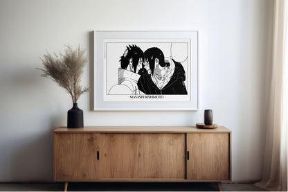 Experience the vibrant world of ninjas with this stunning manga wall art, showcasing the artistry of Masashi Kishimoto. Purchase online with Eastern Archivals.