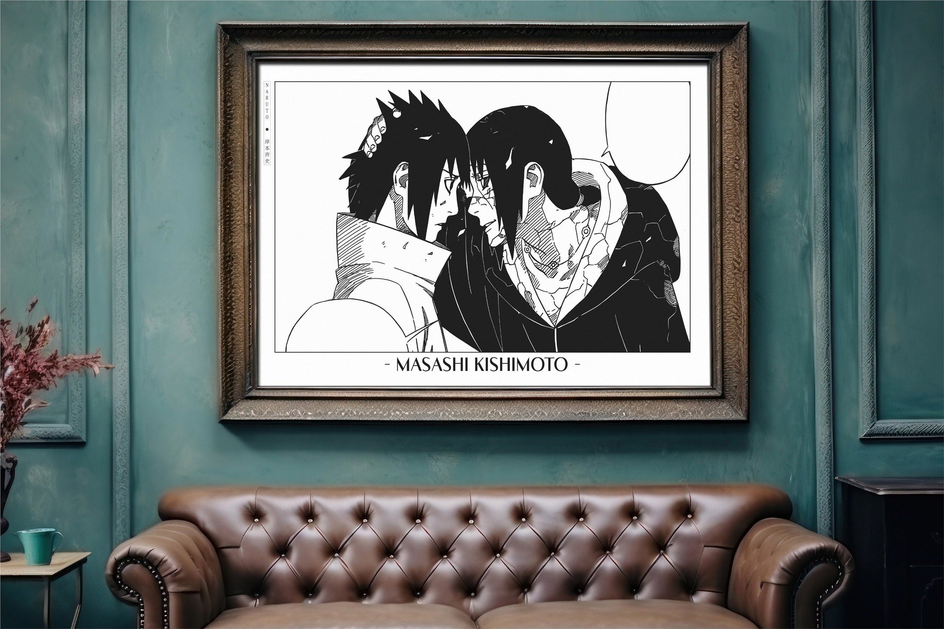 Experience the vibrant world of ninjas with this stunning manga wall art, showcasing the artistry of Masashi Kishimoto. Purchase online with Eastern Archivals.