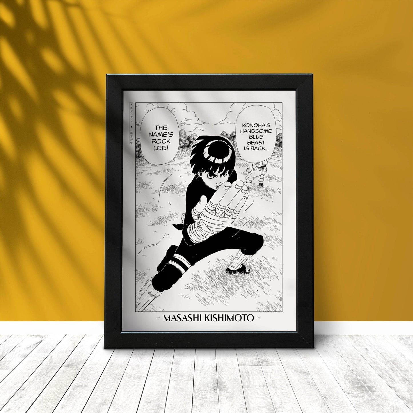 Experience the vibrant world of ninjas with this stunning manga wall art, showcasing the artistry of Masashi Kishimoto. Purchase online with Eastern Archivals.