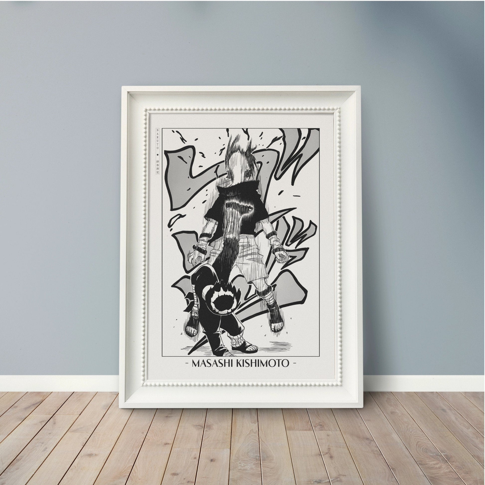 Experience the vibrant world of ninjas with this stunning manga wall art, showcasing the artistry of Masashi Kishimoto. Purchase online with Eastern Archivals.