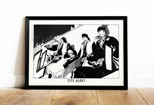 Celebrate Tite Kubo's masterful storytelling with this anime wall art, showcasing the world of Soul Reapers and its unforgettable characters.