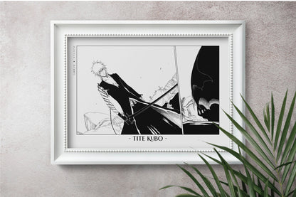 Celebrate Tite Kubo's masterful storytelling with this anime wall art, showcasing the world of Soul Reapers and its unforgettable characters.