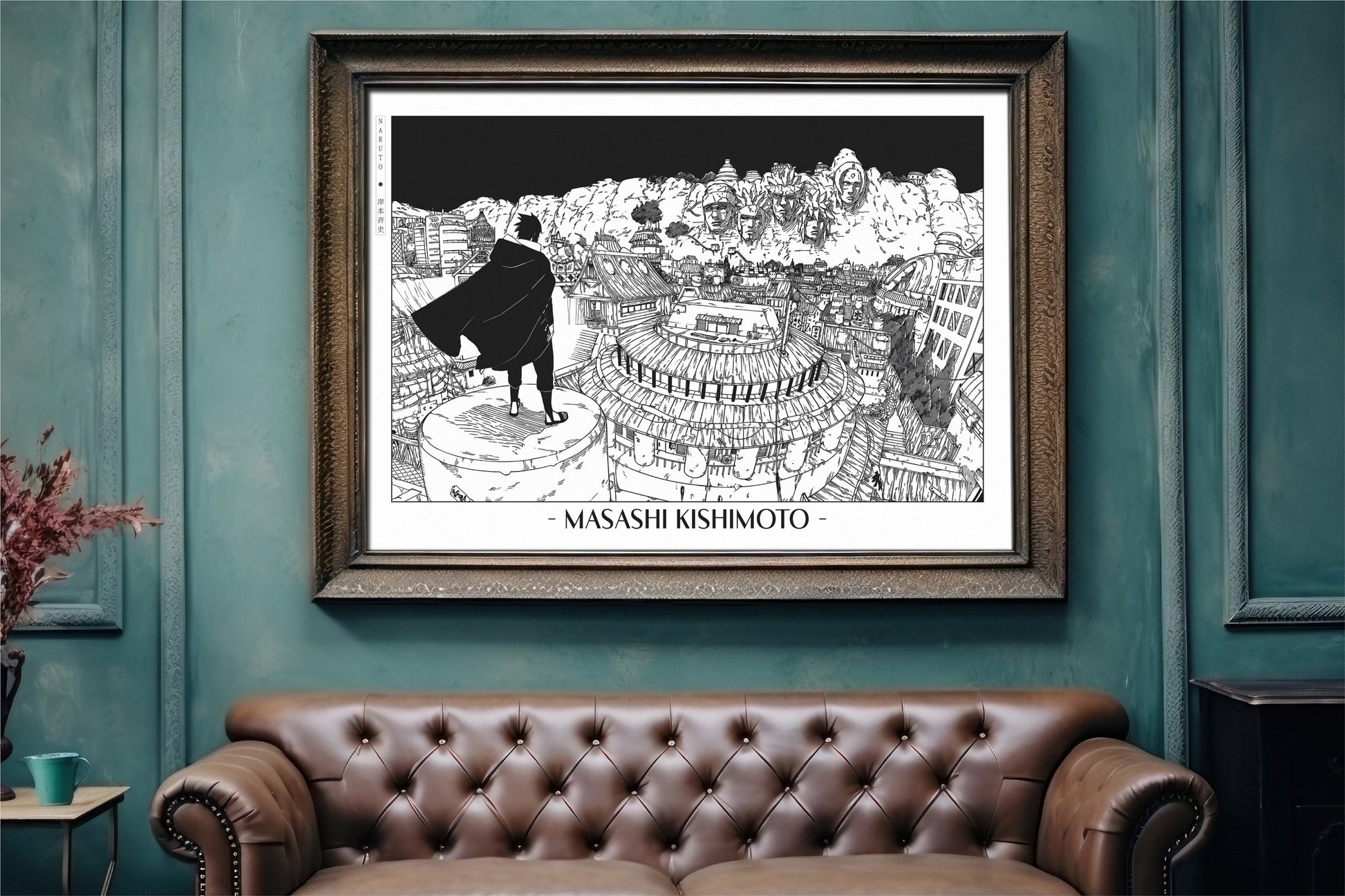 Experience the vibrant world of ninjas with this stunning manga wall art, showcasing the artistry of Masashi Kishimoto. Purchase online with Eastern Archivals.