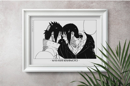 Experience the vibrant world of ninjas with this stunning manga wall art, showcasing the artistry of Masashi Kishimoto. Purchase online with Eastern Archivals.