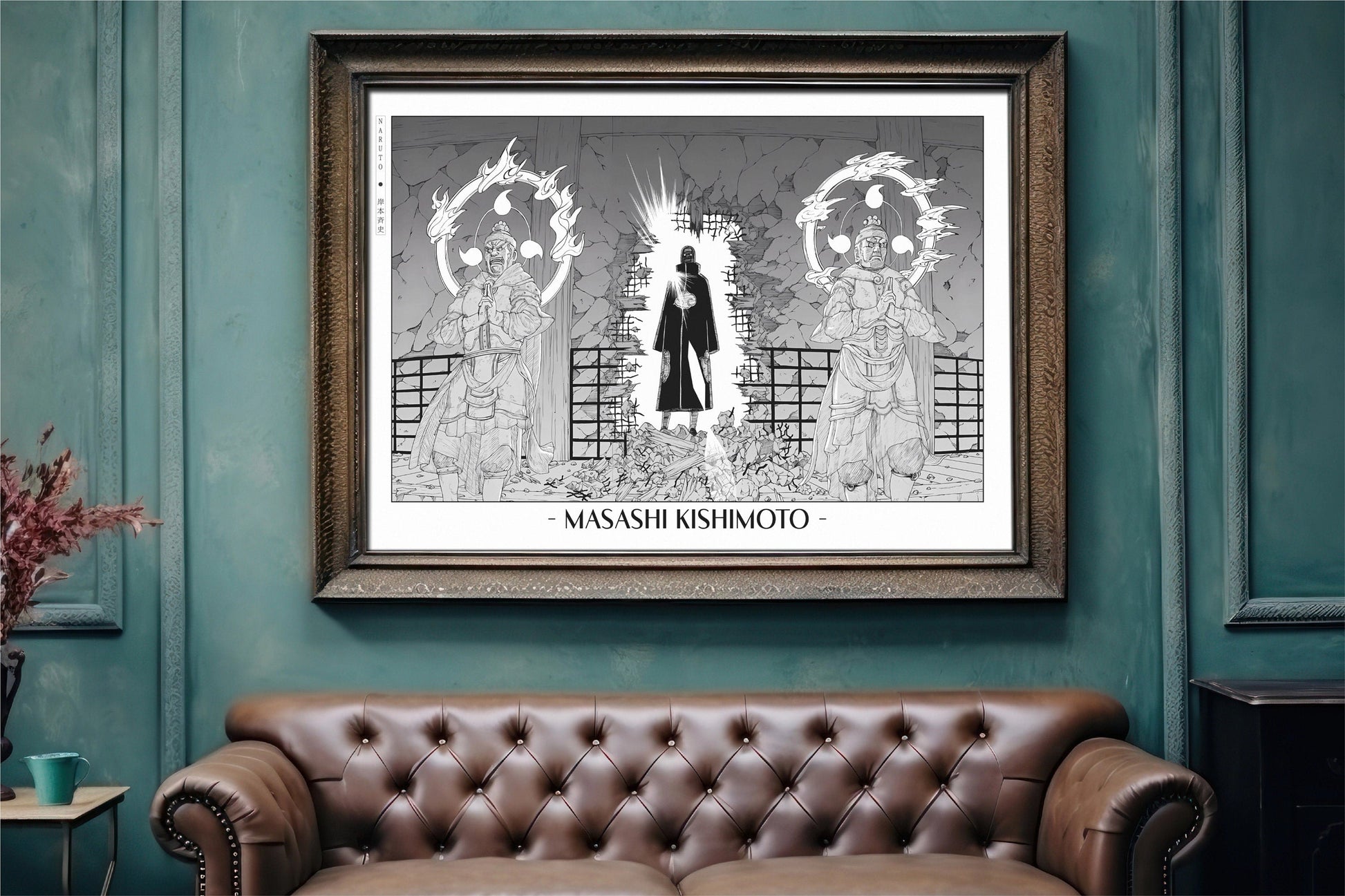 Experience the vibrant world of ninjas with this stunning manga wall art, showcasing the artistry of Masashi Kishimoto. Purchase online with Eastern Archivals.