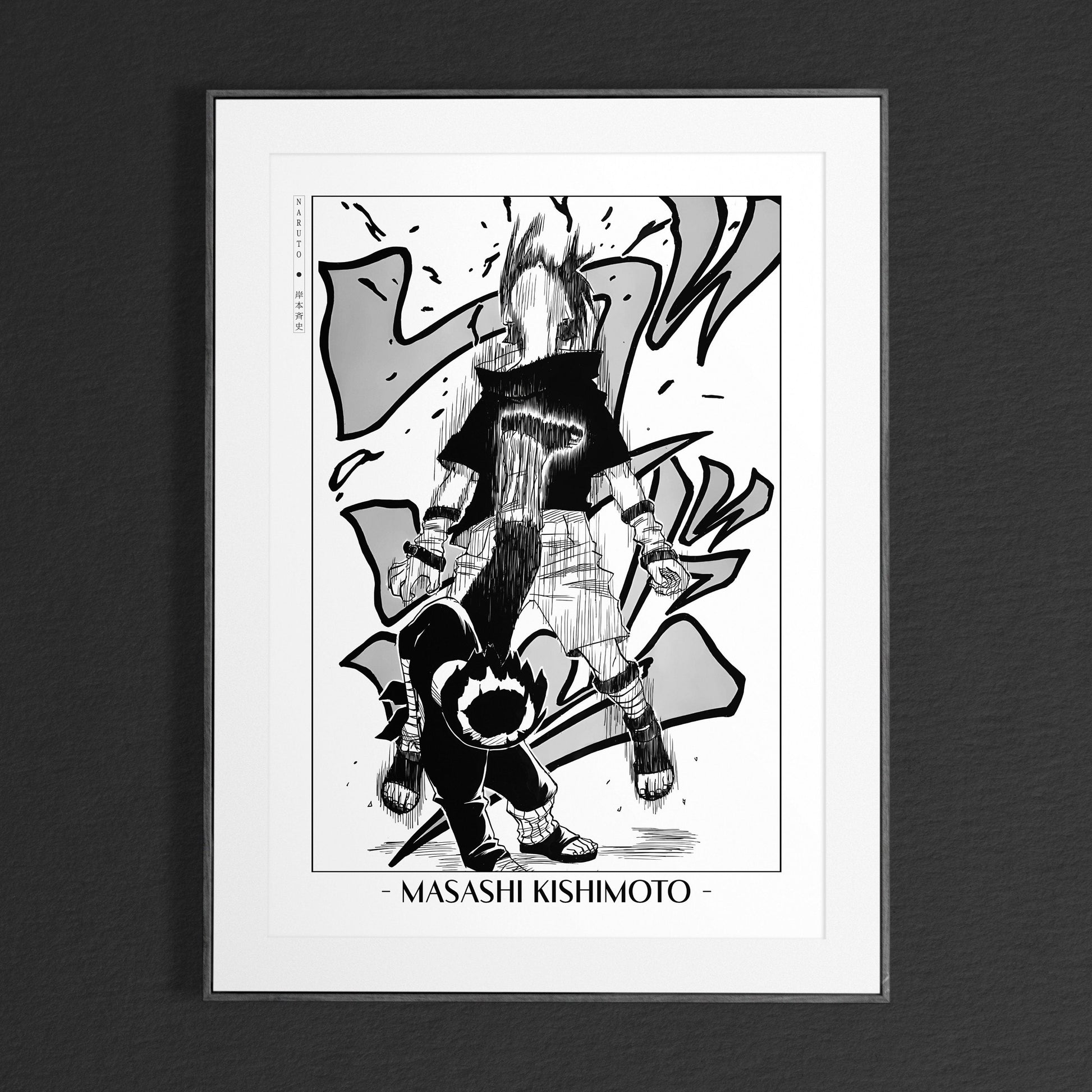 Experience the vibrant world of ninjas with this stunning manga wall art, showcasing the artistry of Masashi Kishimoto. Purchase online with Eastern Archivals.