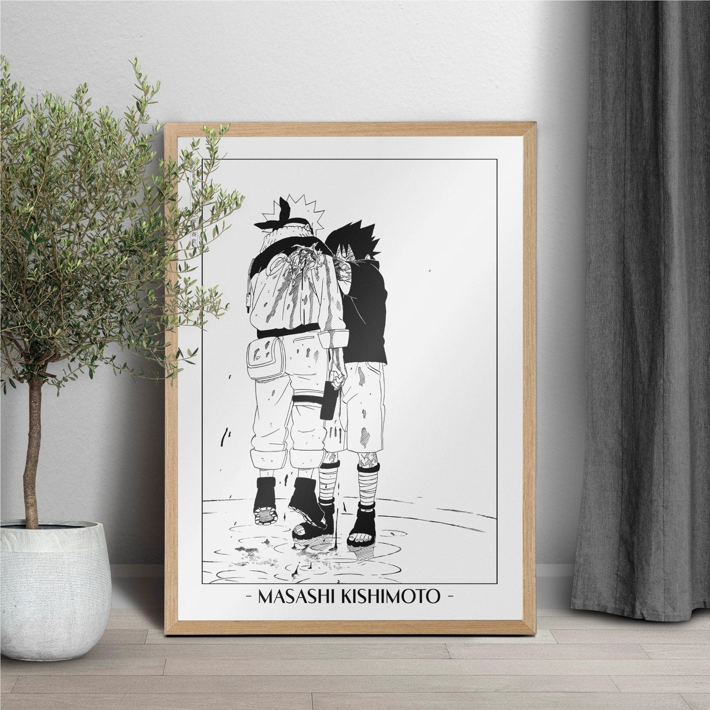 Experience the vibrant world of ninjas with this stunning manga wall art, showcasing the artistry of Masashi Kishimoto. Purchase online with Eastern Archivals.