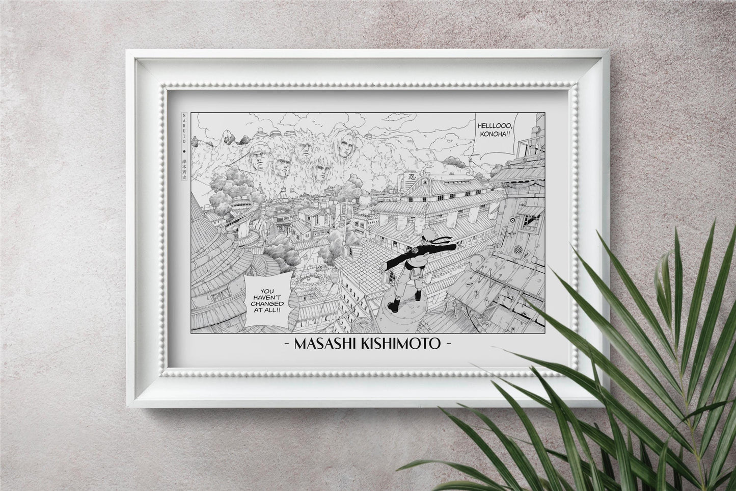 Experience the vibrant world of ninjas with this stunning manga wall art, showcasing the artistry of Masashi Kishimoto. Purchase online with Eastern Archivals.